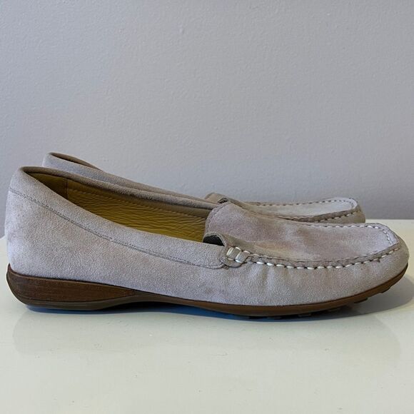 Geox Respira Suede Driving Shoe Loafer Slip On Moccasin Flat Leather Gray 6.5 37 - Picture 7 of 11